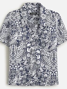 J.Crew Gamine cotton poplin shirt in mermaid floral